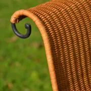 Wrought iron and rattan magazine/newspaper rack