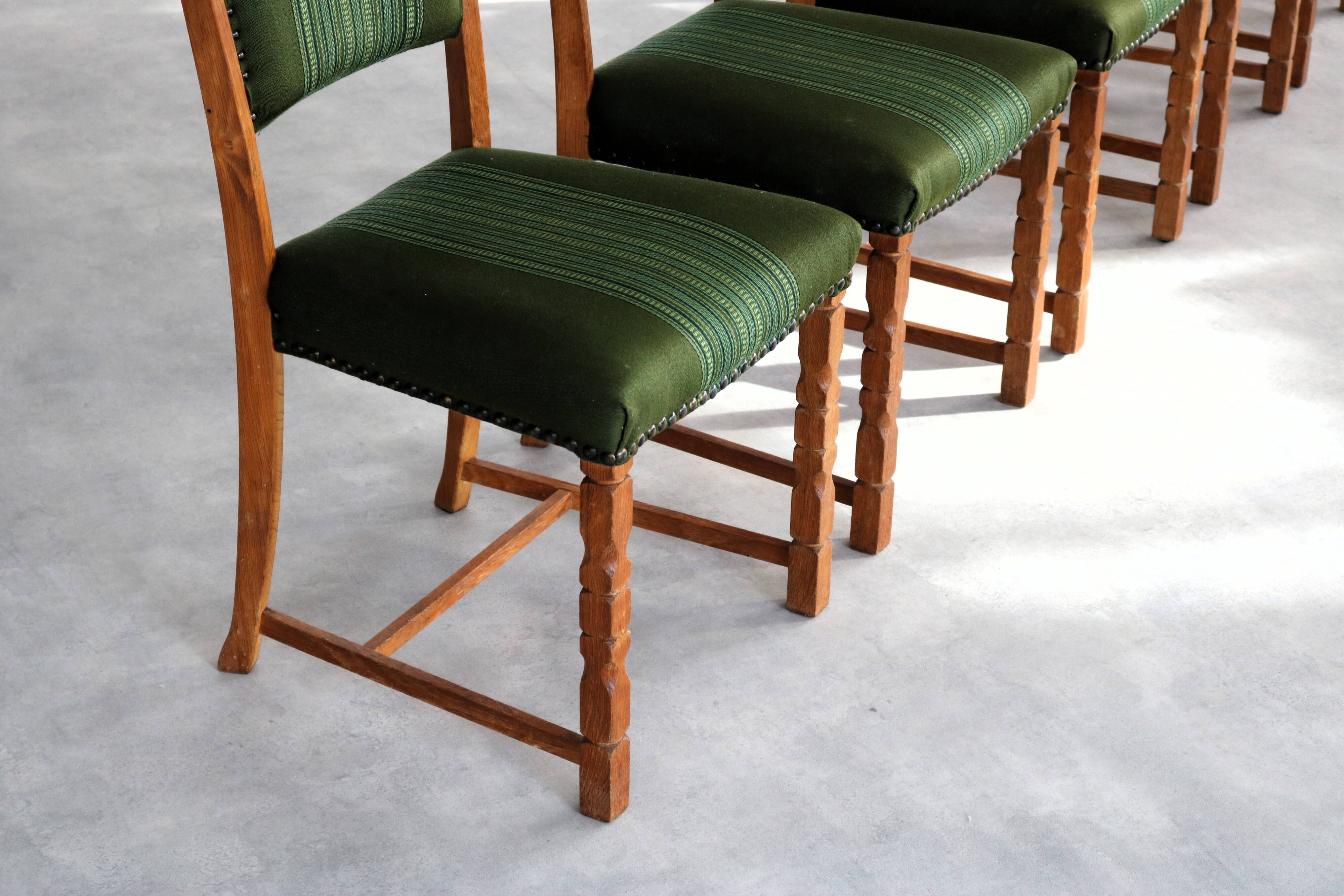 6 Danish Brutalist Dining Chairs