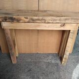 Brutalist solid wood console