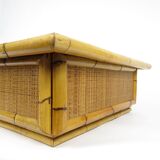 Bamboo and rattan coffee table, 1970s
