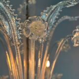 Venetian Chandelier in Colorless Murano Glass, 6 Light Arms Circa 1930