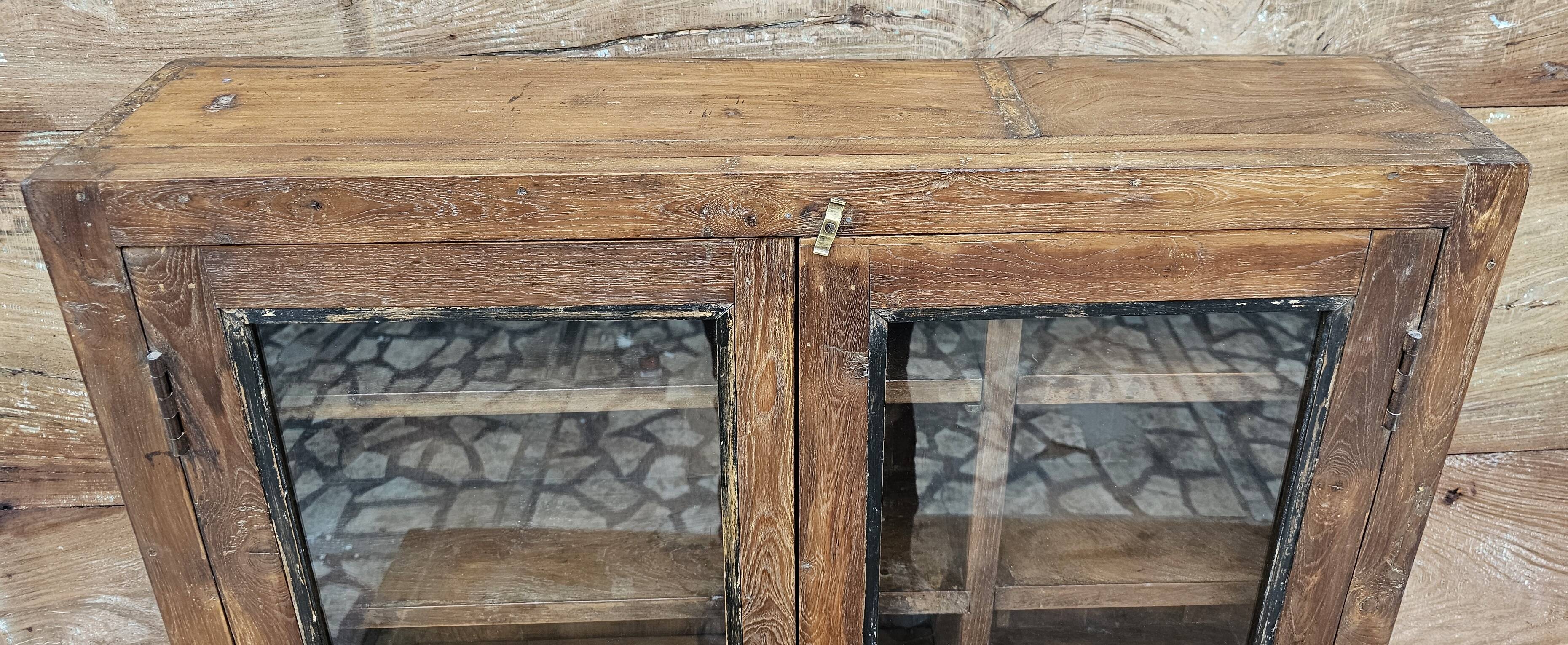 Old Burmese teak display case