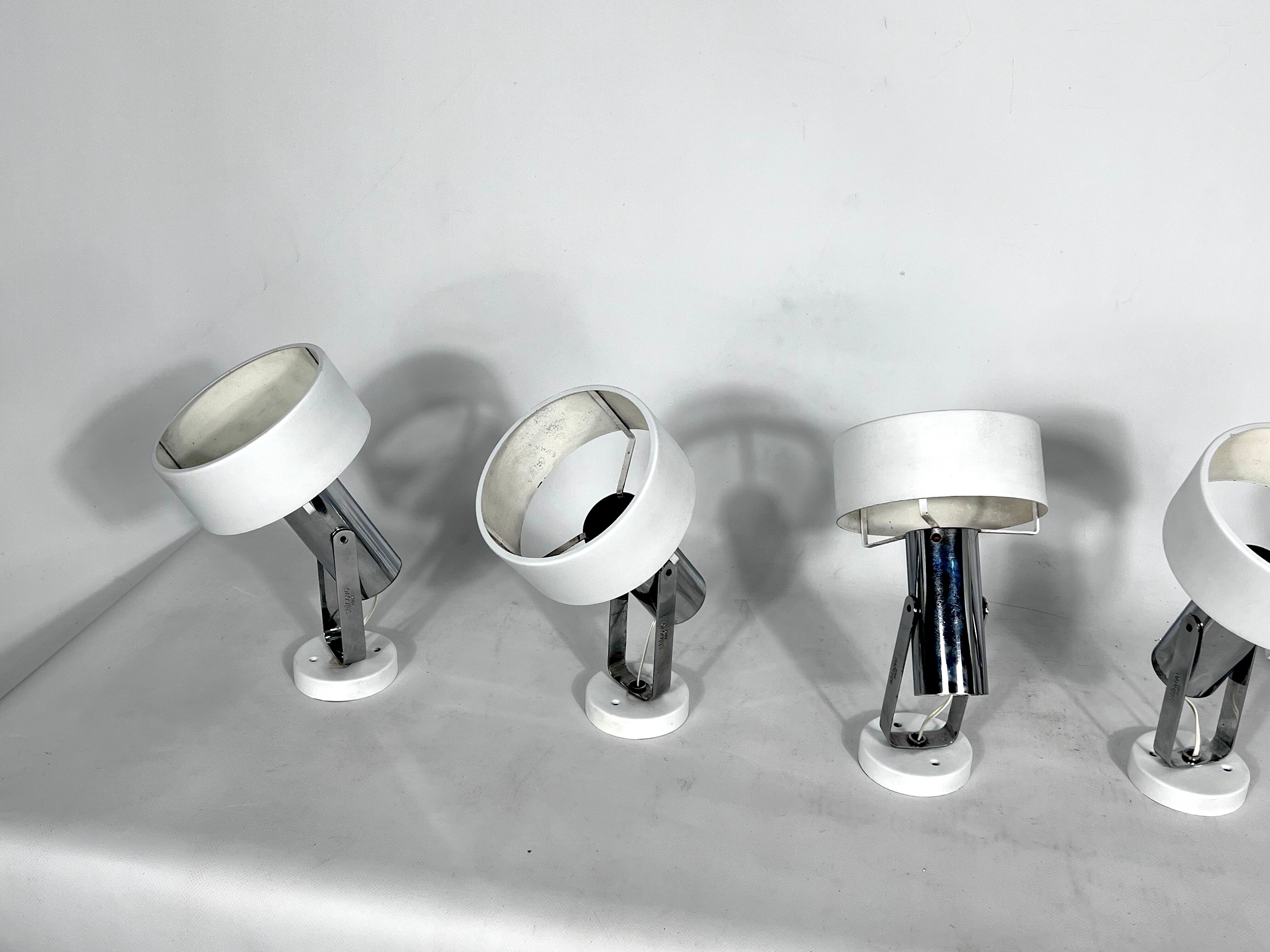 Stilnovo Milano, set of five orientable wall lights from 50s