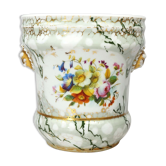 Antique Porcelain planter hand painted with mascarons with lion's head in relief-nineteenth century