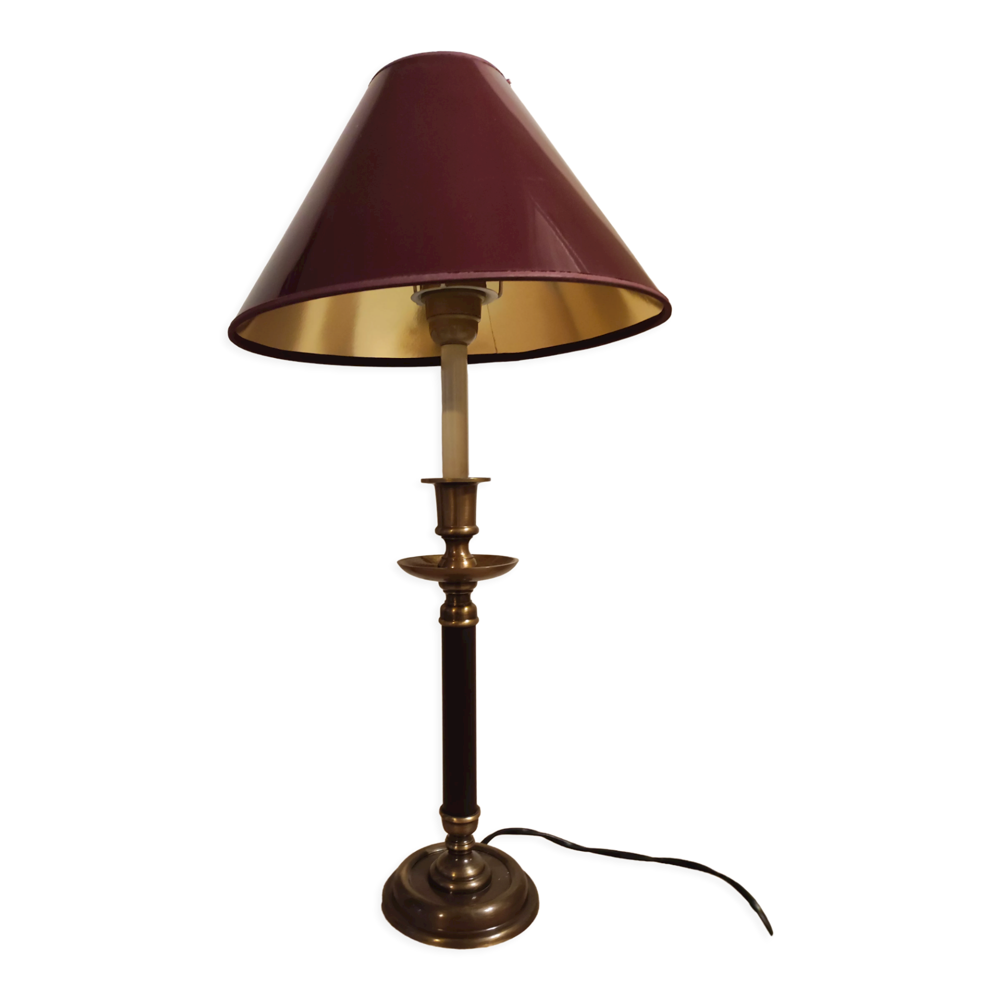 Brass candlestick lamp