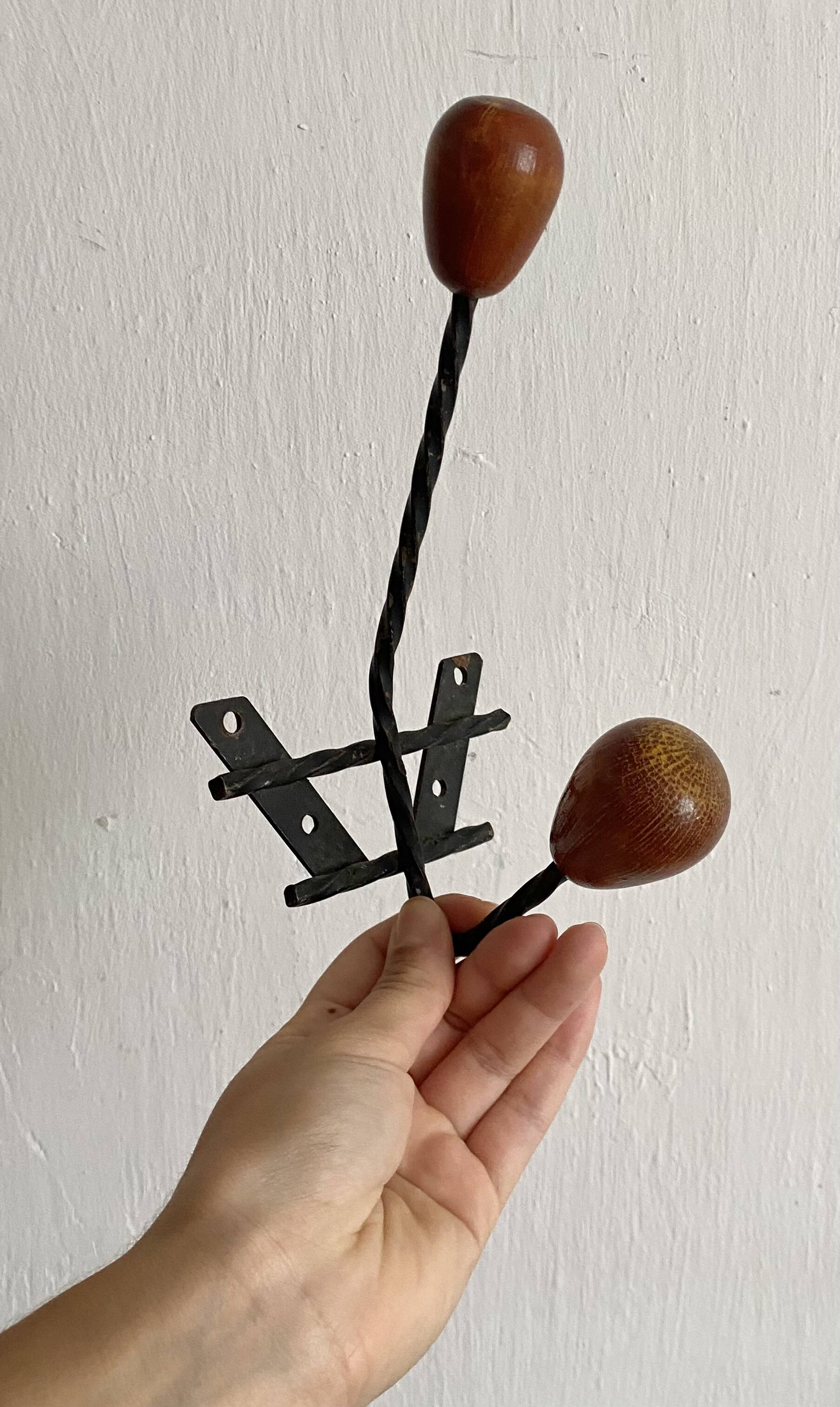 Double coat hook, 50s coat rack