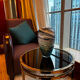 Blown glass vase - Blue, grey and black marbled - Contemporary design
