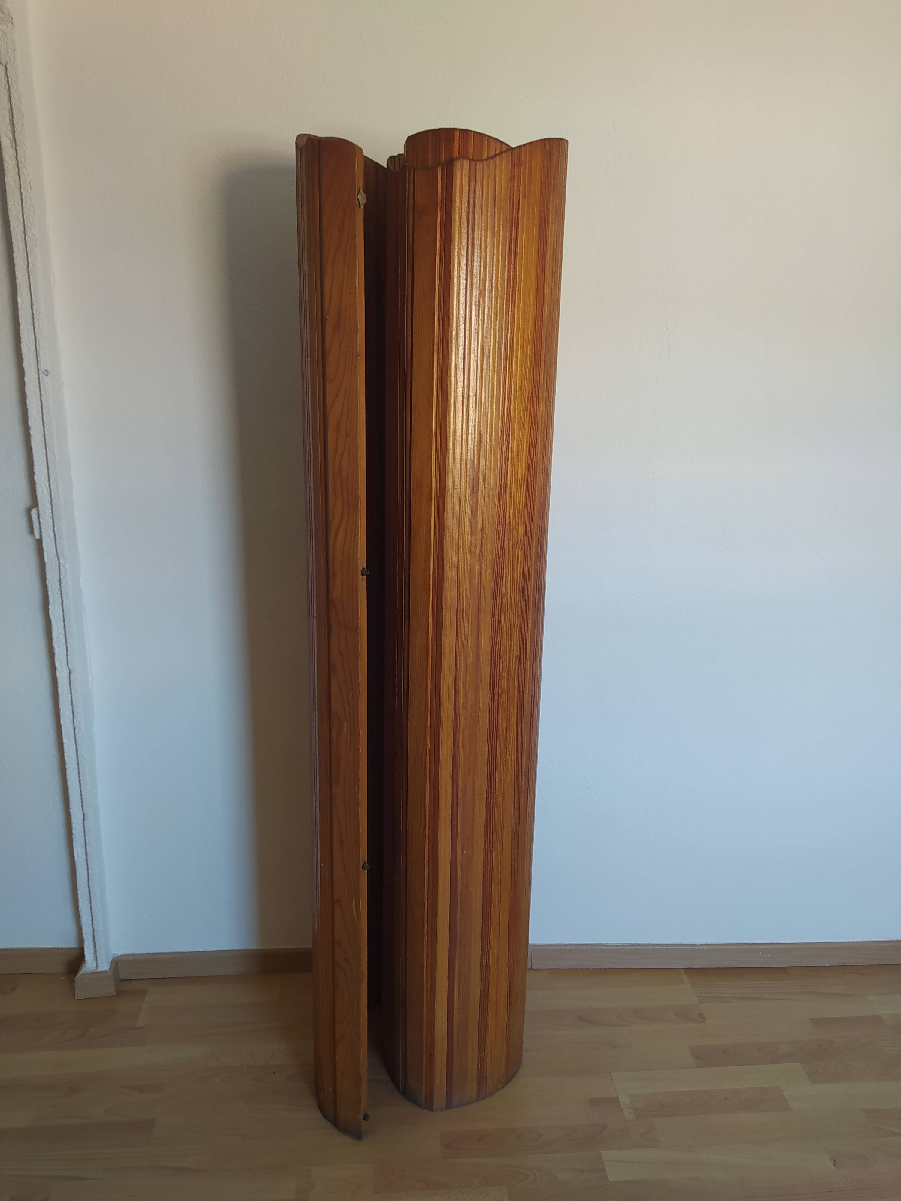 Roll-up wooden screen Baumann - 1950