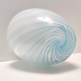 Murano Glass Vase with Light Blue and White Canes, Italy
