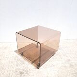 Vintage Plexiglas side table with wheels 1970