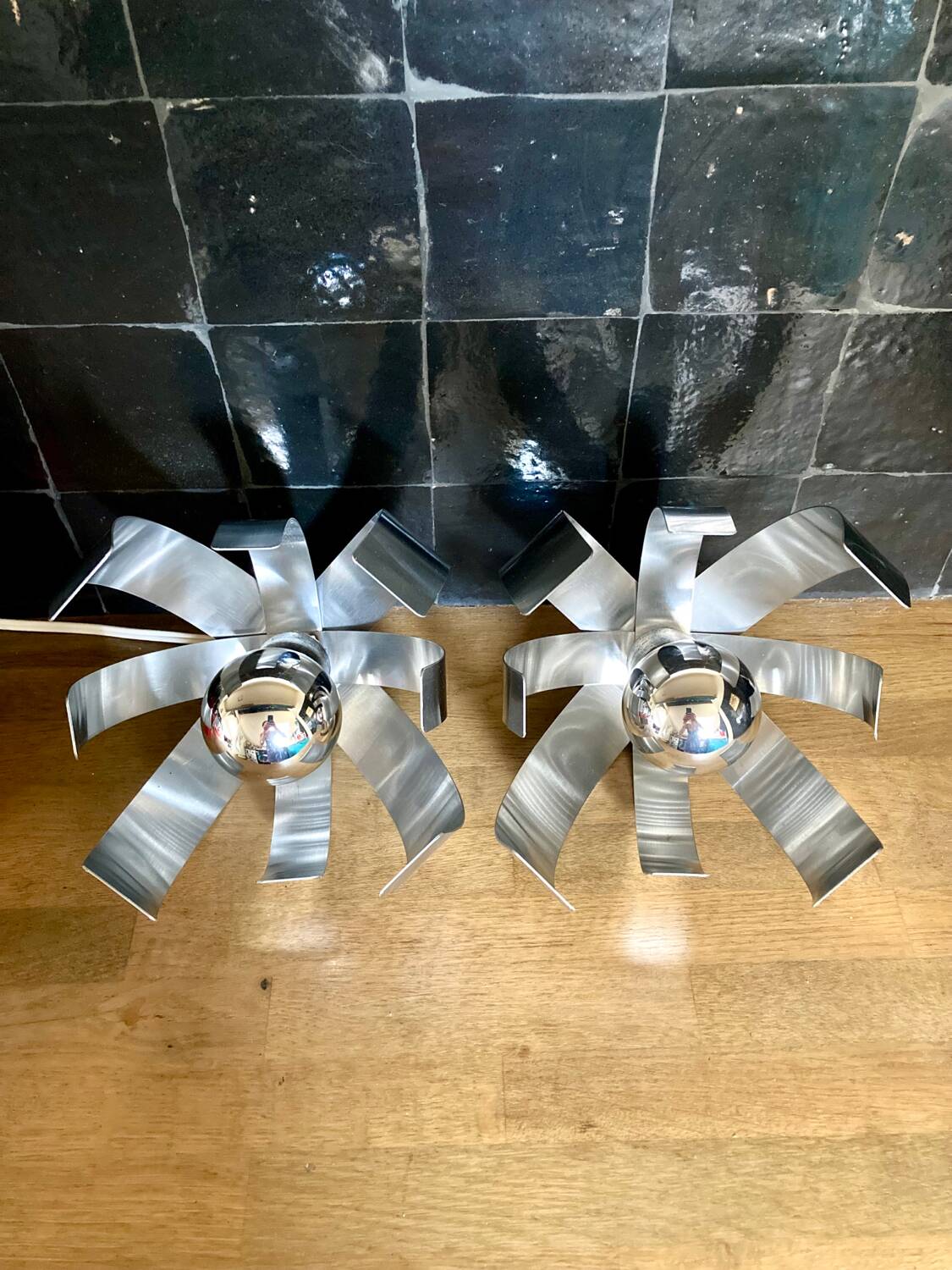 Pair of Space Age wall lights