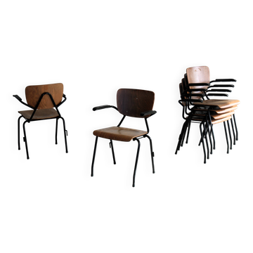 Set of 6 industrial dining chairs
