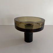 Flush mount in glass and yellow-brown metal by Seguso, 1950s, Italy.