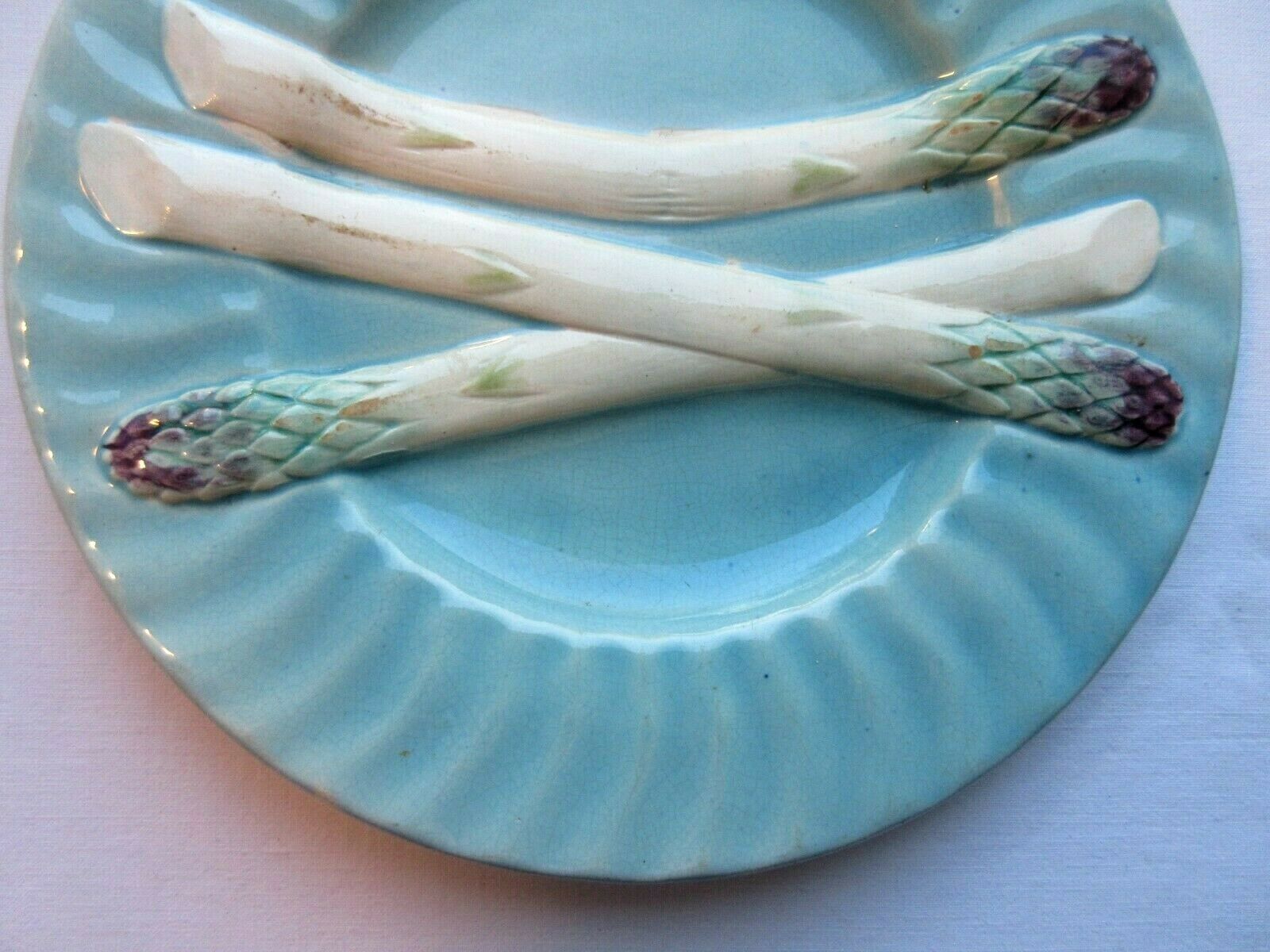 Art deco blue asparagus dabbling Lunéville