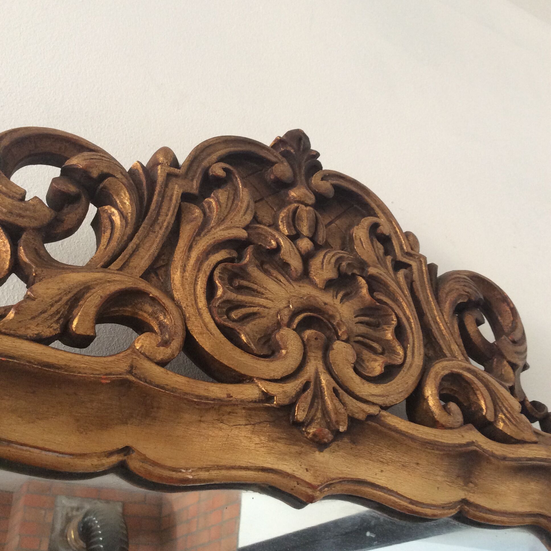 Old Louis XVI style mirror in gilded wood 68 x 39cm