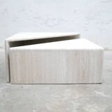 Vintage travertine coffee table published by Roche Bobois