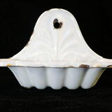 Old white enamelled sheet soap dish