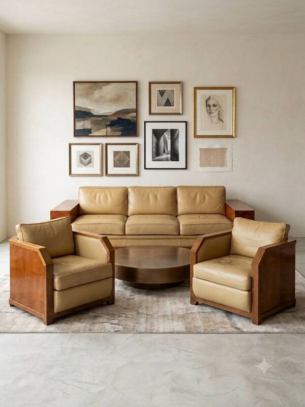Canapé et fauteuils Modèle ''Dominique'' d'Hugues chevalier