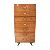 Semainier chiffonnier vintage chêne 1970