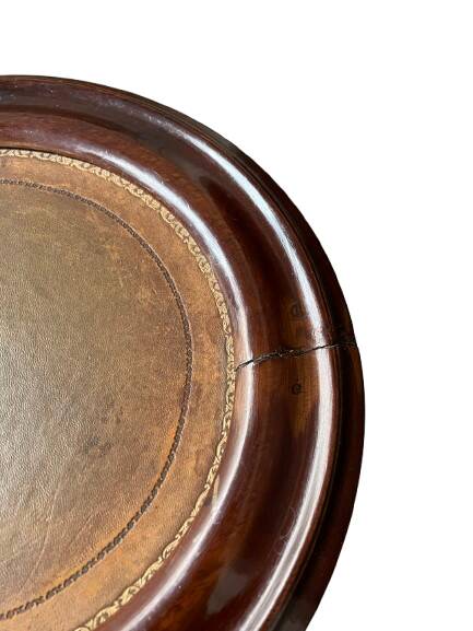 Round wooden bedside table, 1 door