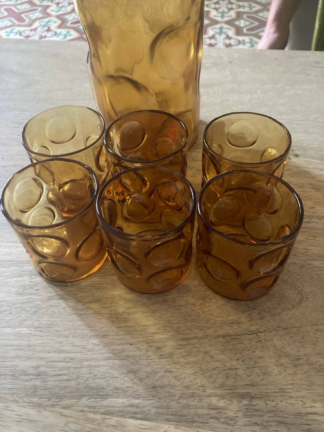 Amber carafe + glasses