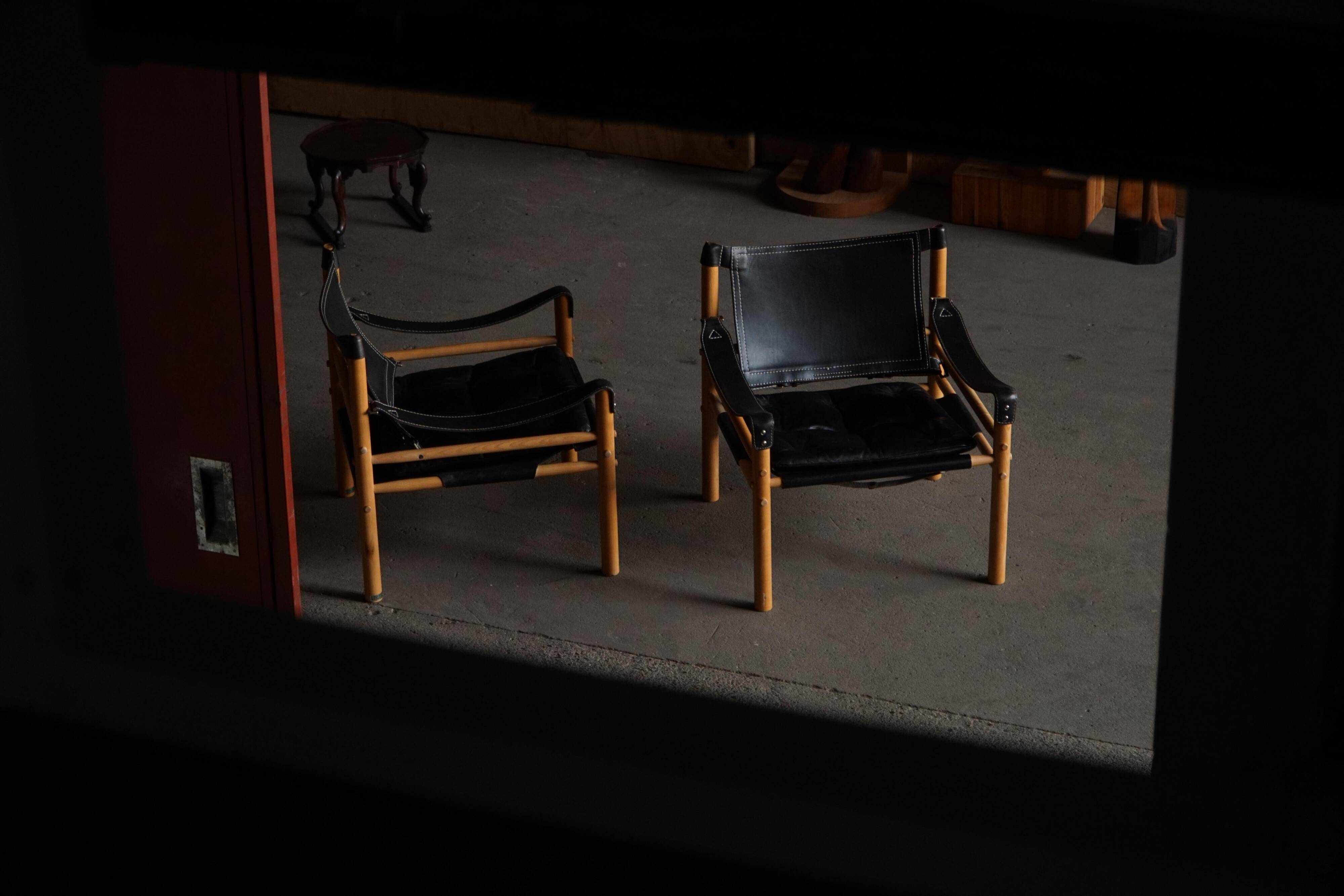 Set of Sirocco safari chairs by Arne Norell for Arne Norell AB, Sweden, 1960s.