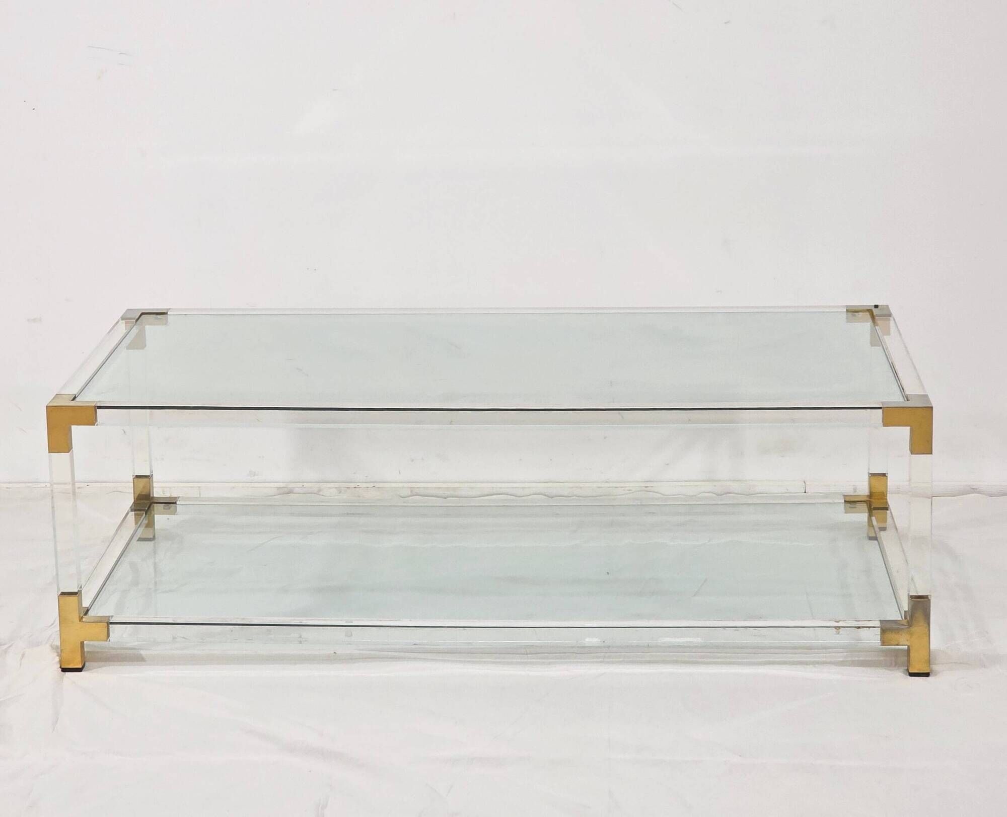 Table basse en verre et Lucite par Charles Hollis Jones — 1970