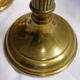 Pair of fluted brass candlesticks Louis XVI style
