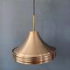 Mid-century suspension in brushed aluminium and crystal glass.