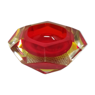 1960s Astonishing Red Ashtray or Vide Poche Designed By Flavio Poli for Seguso