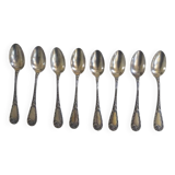 Set of 8 small spoons in solid silver