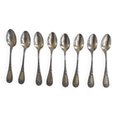 Set of 8 small spoons in solid silver