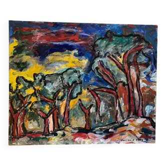 Forest landscape signed 1968