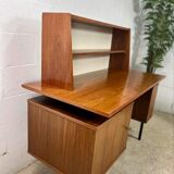 Vintage wooden desk with bleacher on the side