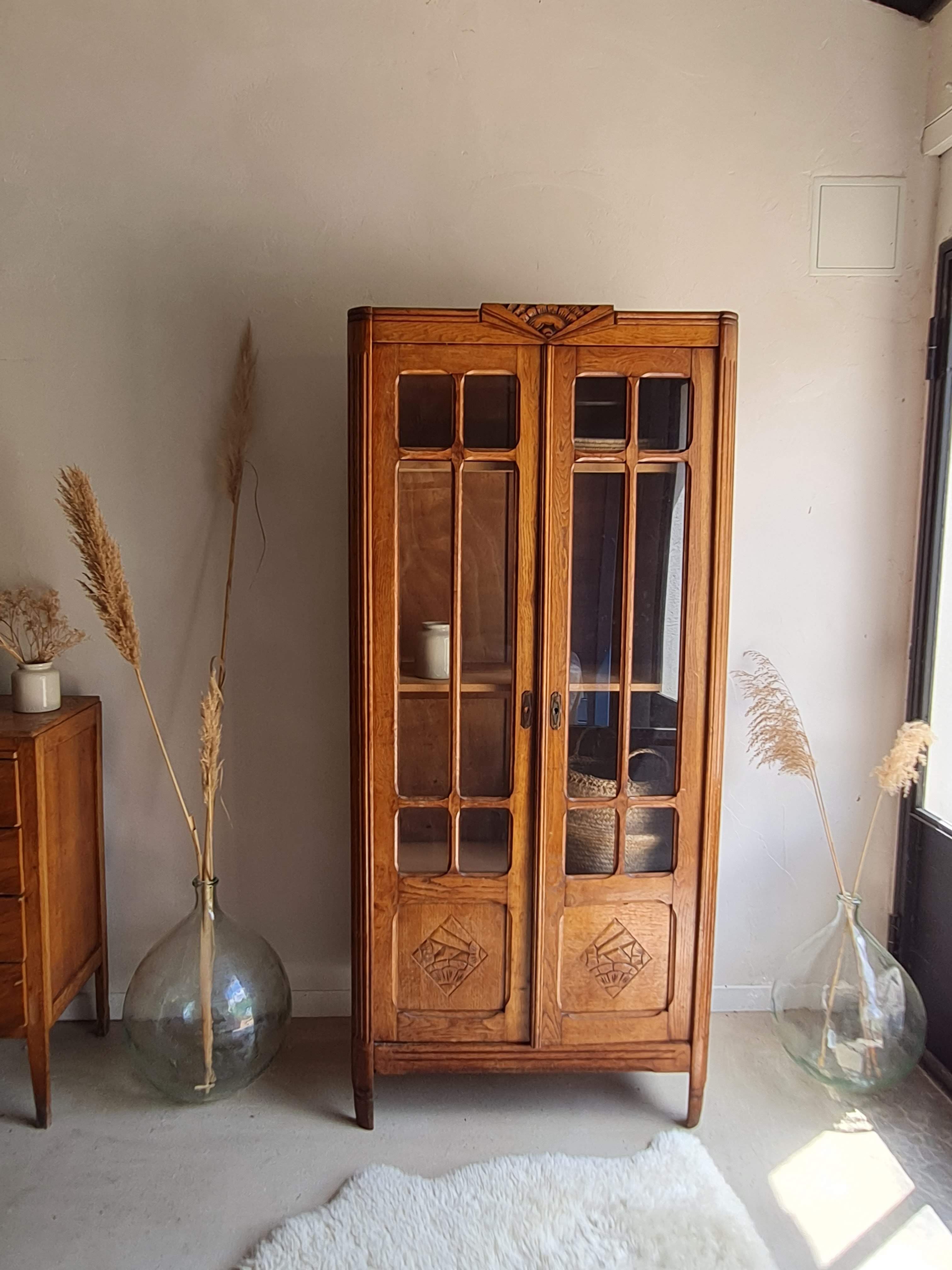 Parisian art deco glass cabinet