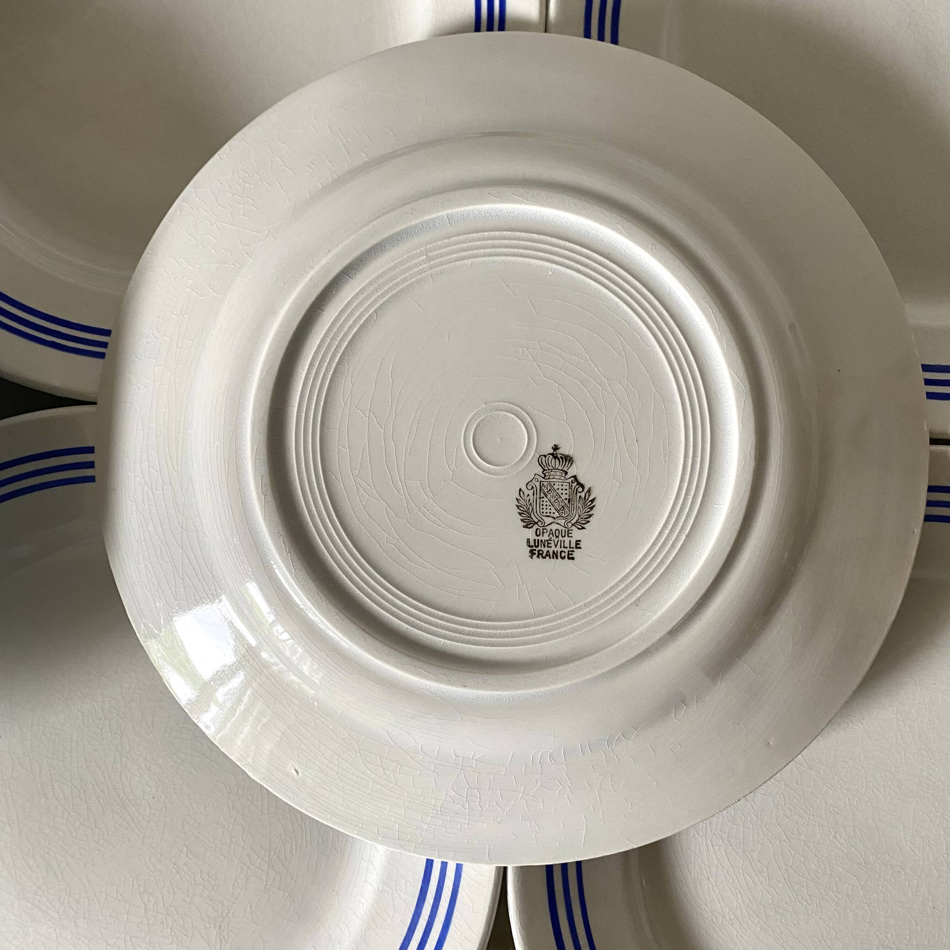 Flat earthenware plates from Luneville, 50s-60s