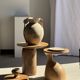 Sexy Neck - Solid wood (monoxyle) side table in natural colour H45