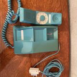 Vintage plastic wall phone blue 70s 80s