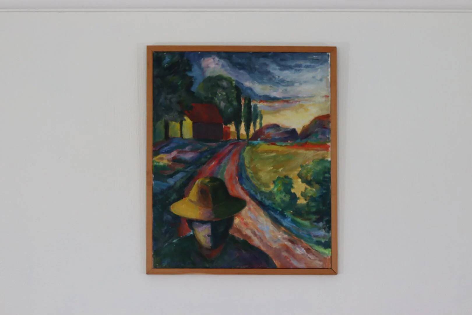 Original Mid Century Swedish Oil on Canvas – “Farmer” by P. Hector