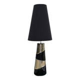 Large vintage silver and black ceramic lamp 120cm