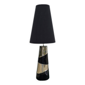 Large vintage silver and black ceramic lamp 120cm