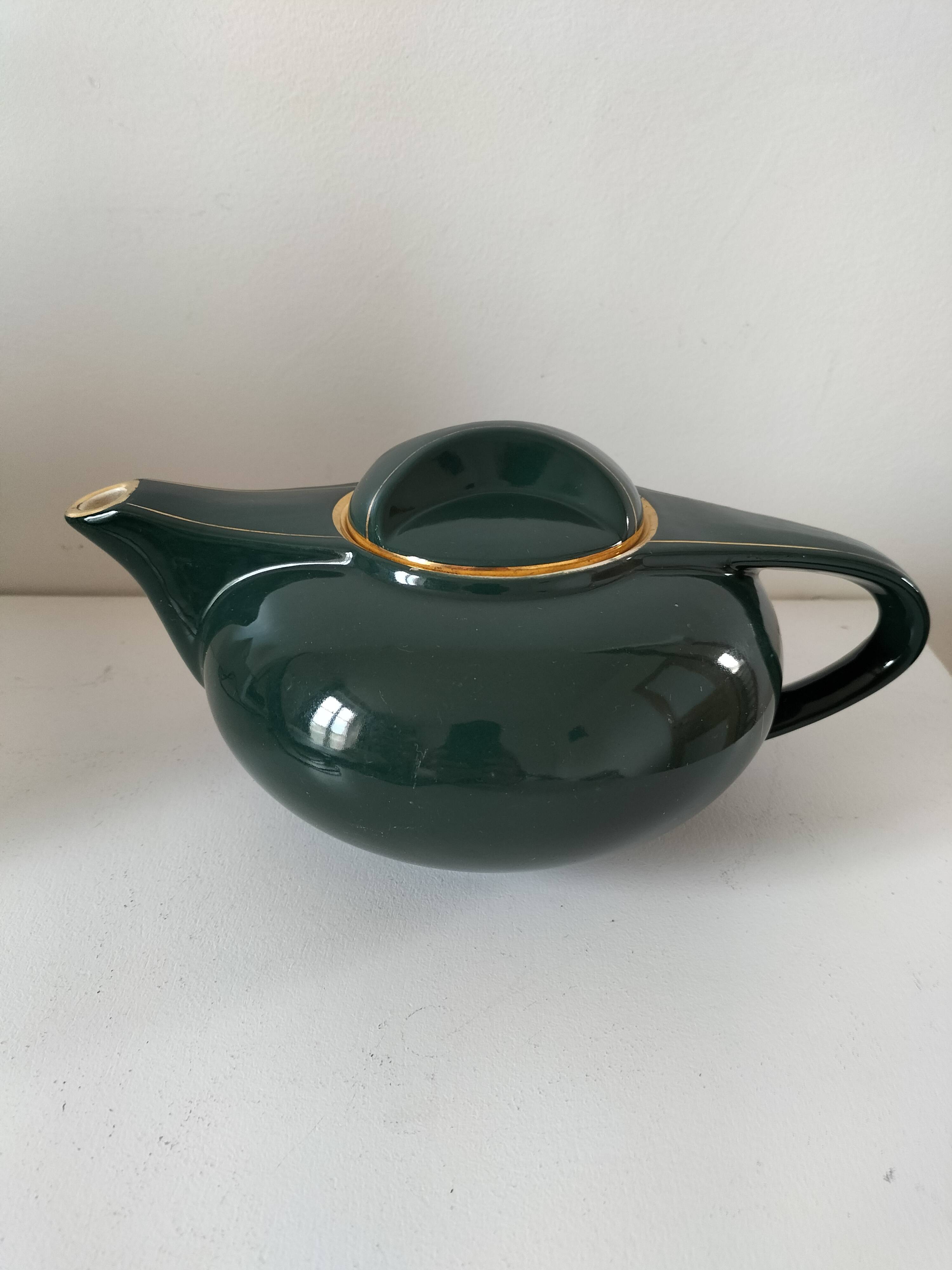 Salins art deco earthenware teapot