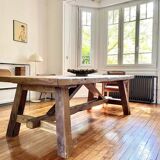 Table de ferme chene ancien tower - 200 cm de long