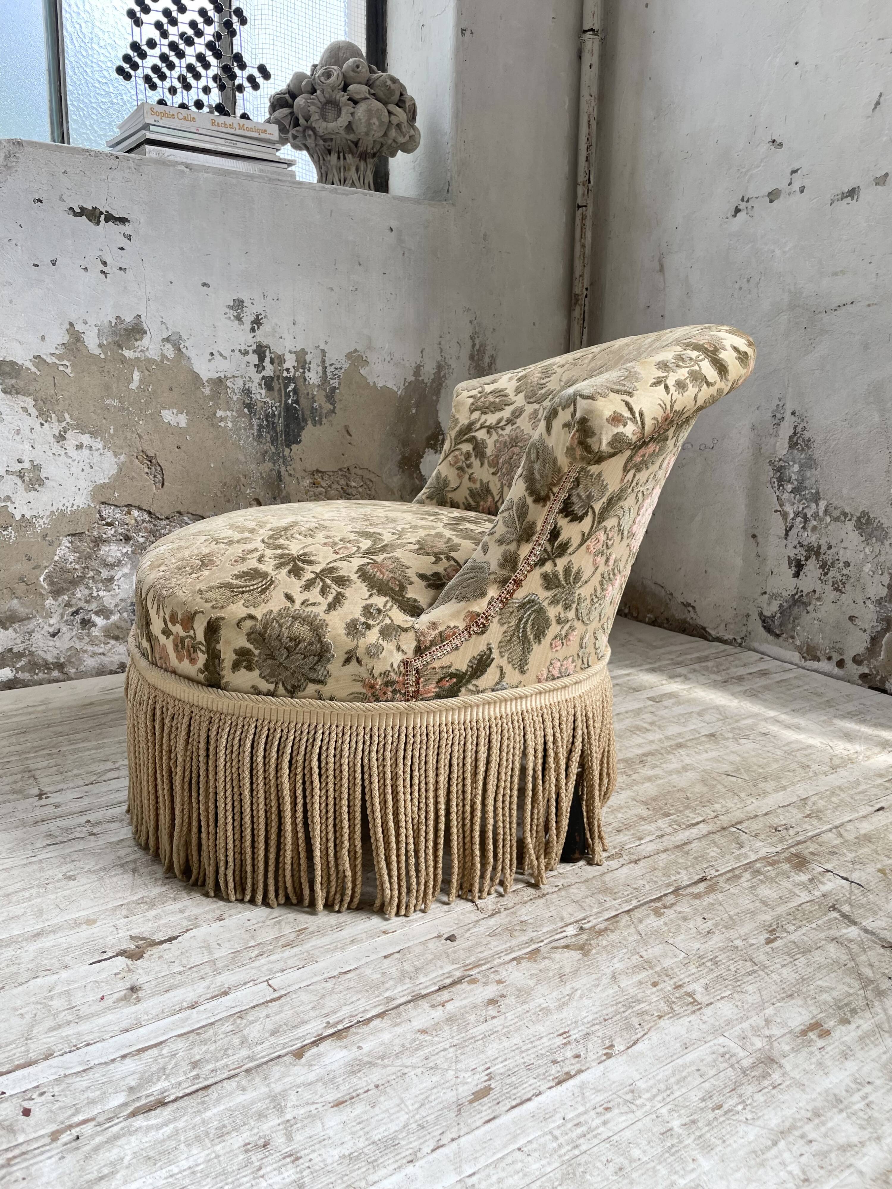 Fauteuil napoléon fleuri XIXème