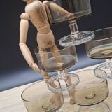 Set of 6 Cavalier Sweden Luminarc smoked champagne glasses