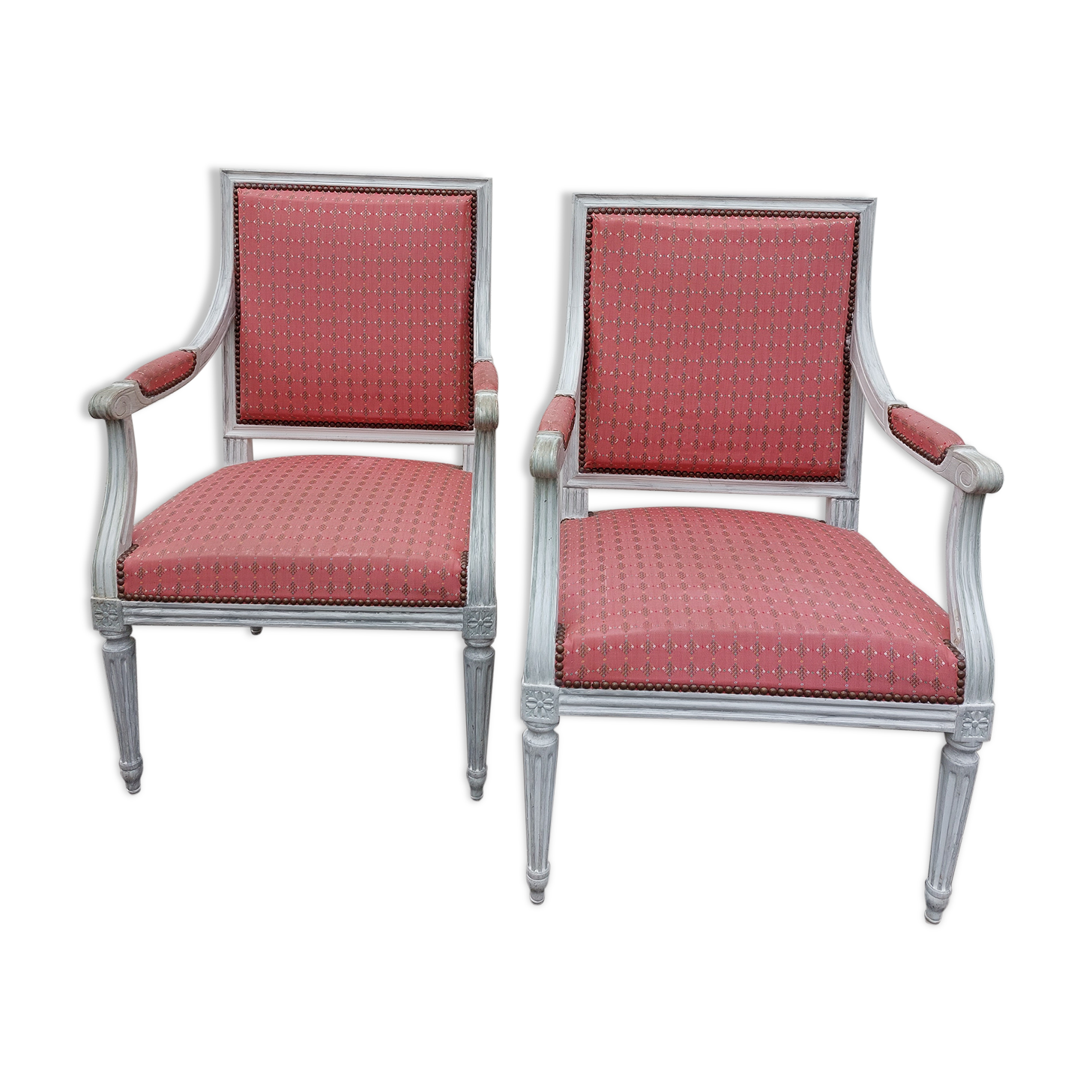 Pair of Louis XVI style armchairs