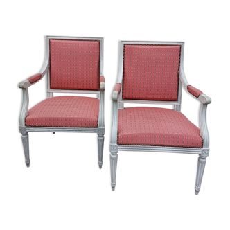 Paire de fauteuils style Louis XVI