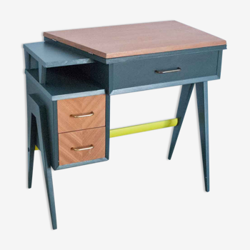 Bureau vintage aux pieds compas réactualisé