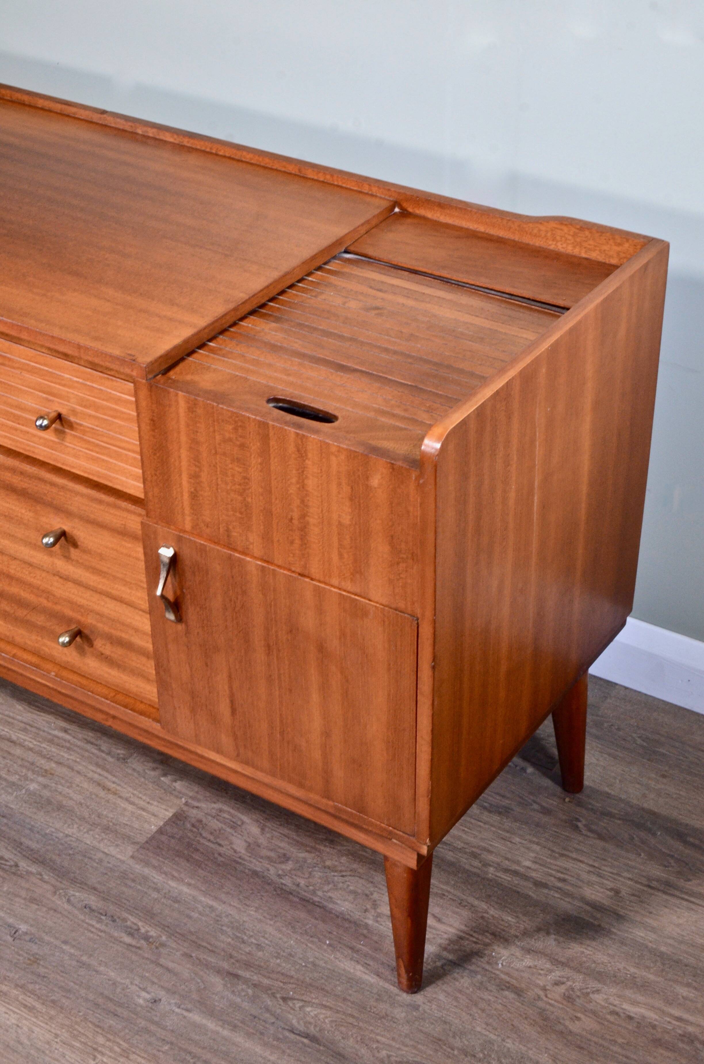 Midcentury Petite Sideboard / Cabinet In Teak From Austinsuite. Vintage Mod