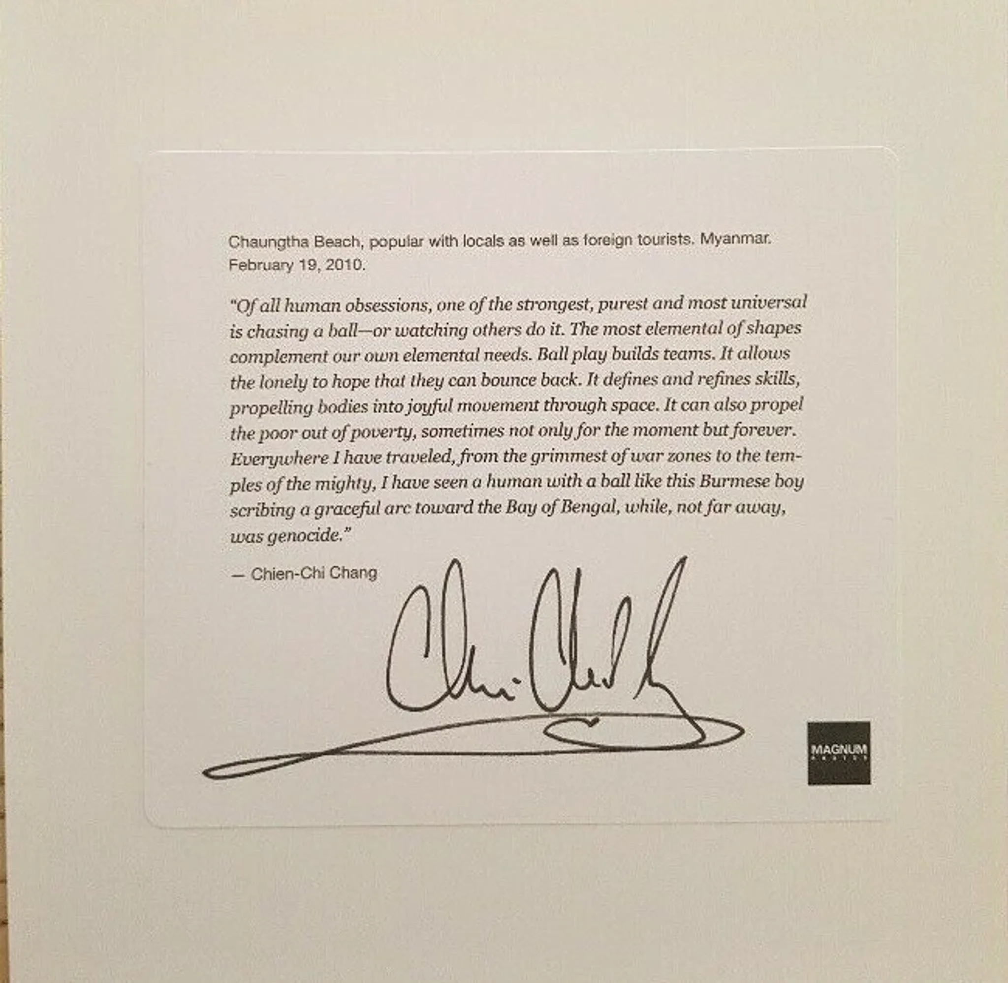 Chien-chi chang - signed photo - magnum square print - limited edition